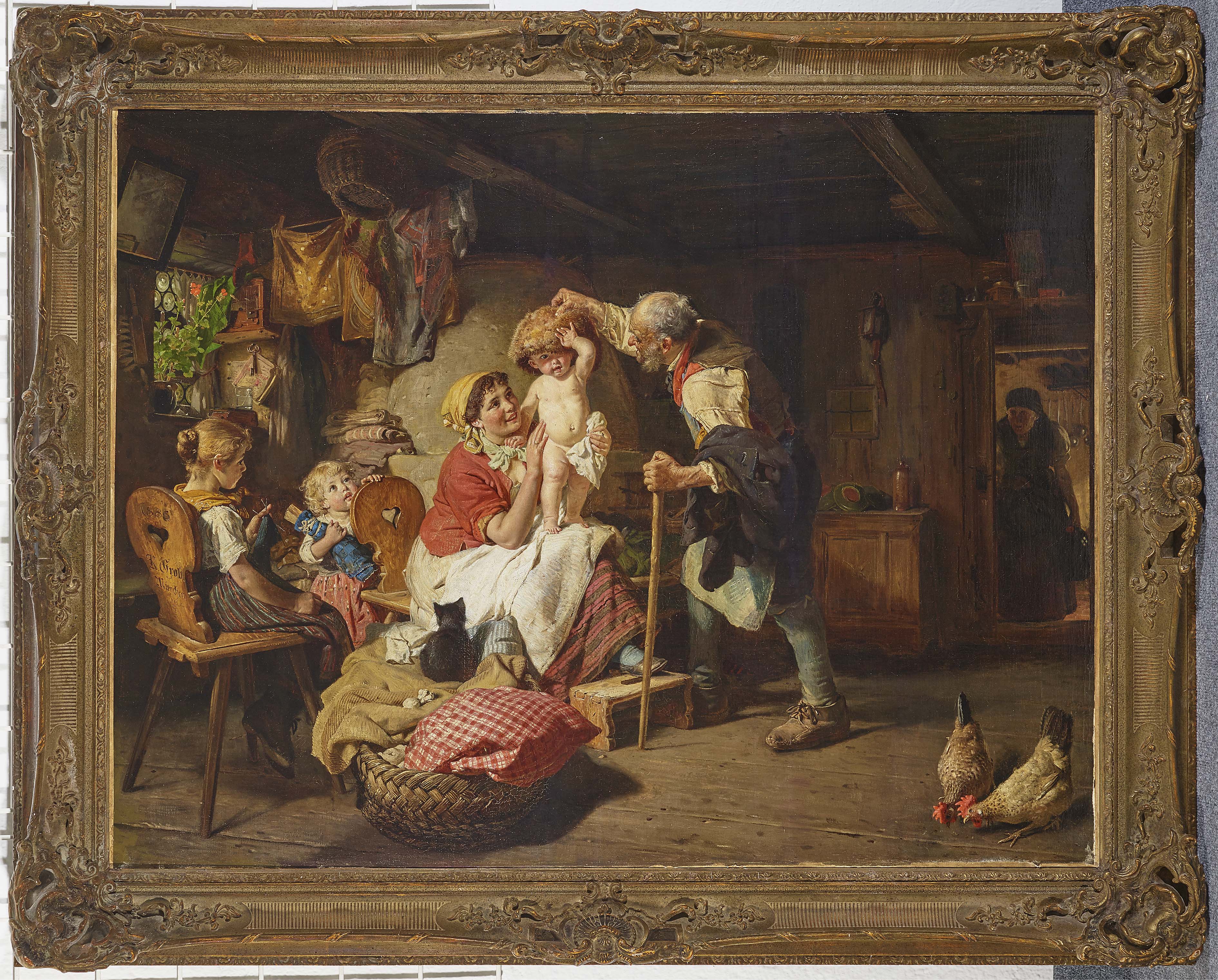 Konrad Grob - Bauernfamilie in der Stube | Auktion 378