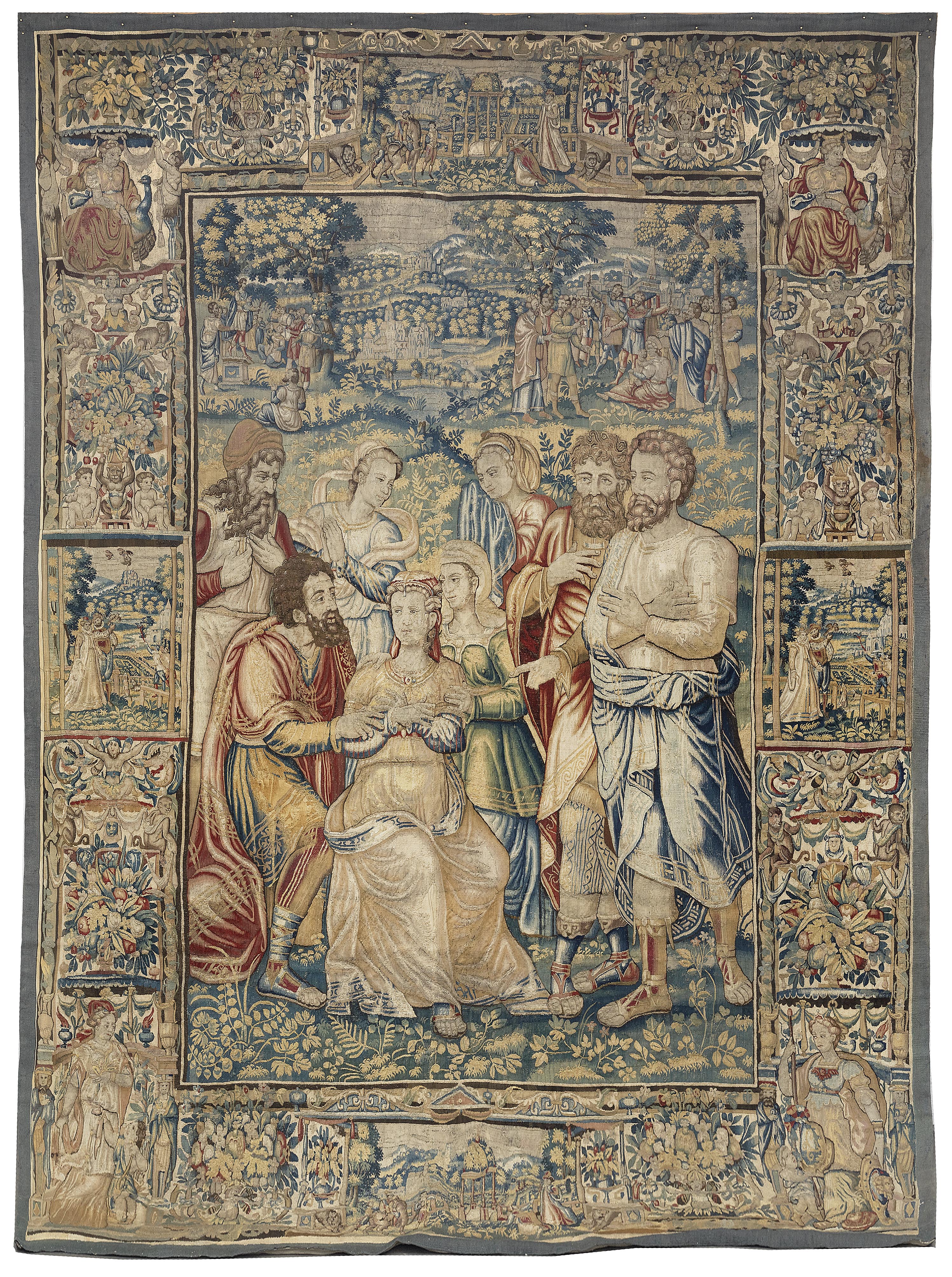 Gobelin Tapisserie Tapestry Paneele Textilbild ohne Rahmen Elch Stoff 75x47 cm